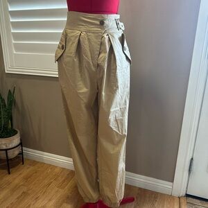 Privy Beige Pleated Trousers